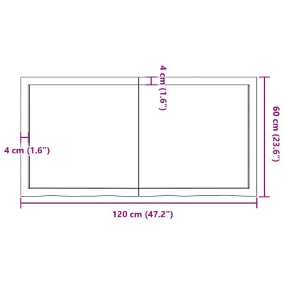 Estante pared madera roble tratada marrón oscuro 120x60x(2-6)cm