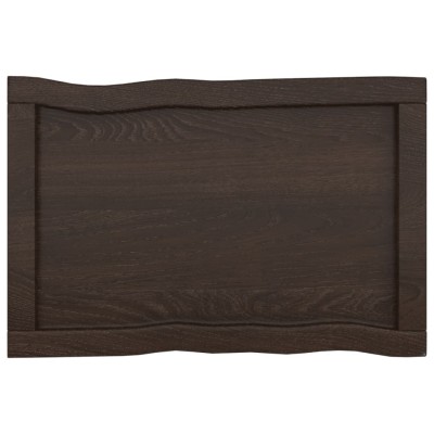 Tablero mesa madera tratada borde vivo marrón 60x40x(2-6) cm