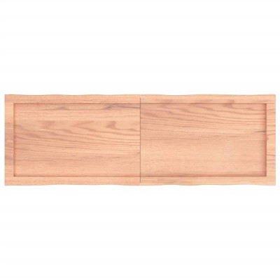 Tablero mesa madera tratada borde natural marrón 120x40x(2-6)cm