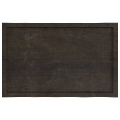 Tablero mesa madera tratada borde vivo marrón 100x60x(2-6) cm