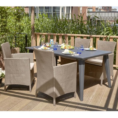 Keter Silla de comedor de jardín Iowa capuchino 215519