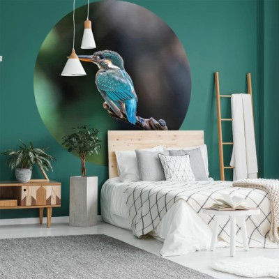 WallArt Círculo de papel pintado The Kingfisher 142,5 cm