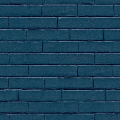 Good Vibes Papel de pared Brick Wall azul