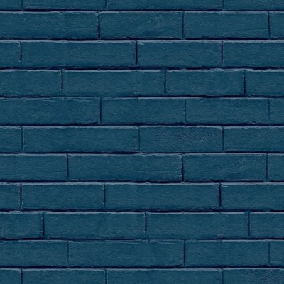 Good Vibes Papel de pared Brick Wall azul