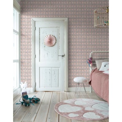 Noordwand Papel de pared Good Vibes Hexagon Pattern rosa y