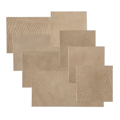 WallArt Paneles de pared de cuero Borret beige arena 32 piezas