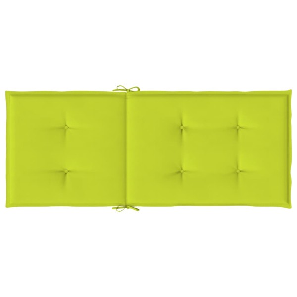 Cojín silla de jardín respaldo alto 4 uds tela verde 120x50x3cm