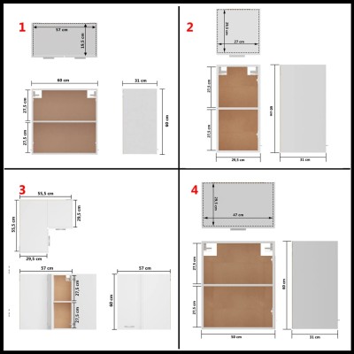 Juego de muebles de cocina 14 piezas aglomerado blanco