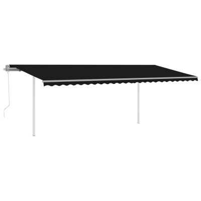 Toldo automático LED sensor de viento gris antracita 6x3 m