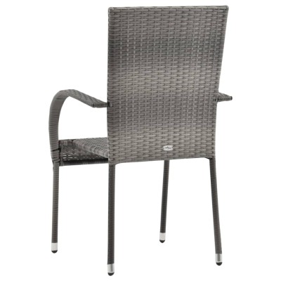 Set de muebles de comedor de jardín 7 piezas ratán PE gris