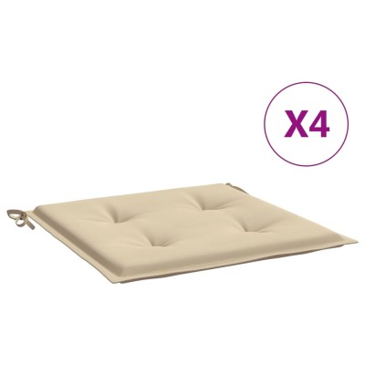 Cojines de silla de jardín 4 uds tela Oxford beige 50x50x3 cm