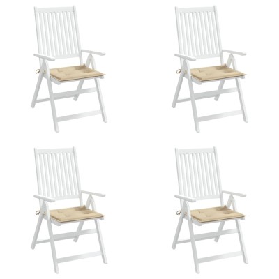 Cojines de silla de jardín 4 uds tela Oxford beige 50x50x3 cm