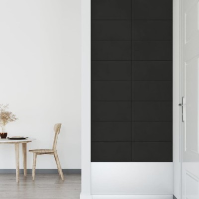 Paneles de pared 12 uds terciopelo negro 60x30 cm 2,16 m²