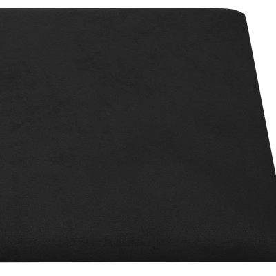 Paneles de pared 12 uds terciopelo negro 60x30 cm 2,16 m²