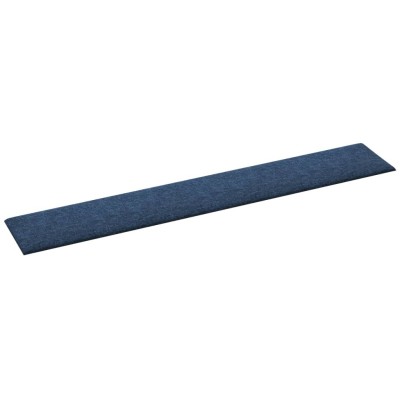 Paneles de pared 12 uds tela azul 90x15 cm 1,62 m²