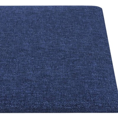 Paneles de pared 12 uds tela azul 90x15 cm 1,62 m²