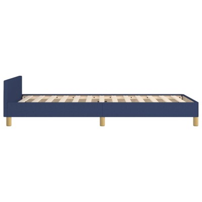 Estructura de cama con cabecero de tela azul 90x190 cm