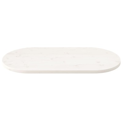 Tablero de mesa ovalado madera maciza pino blanco 110x55x2,5 cm