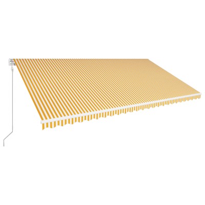 Toldo automático retráctil amarillo y blanco 600x300 cm