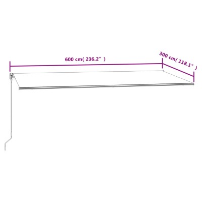 Toldo automático retráctil amarillo y blanco 600x300 cm