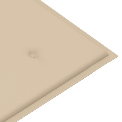 Banco Batavia madera maciza de teca con cojín beige 120 cm