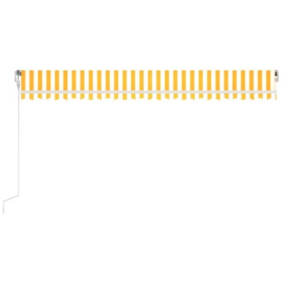 Toldo retráctil automático amarillo y blanco 500x300 cm