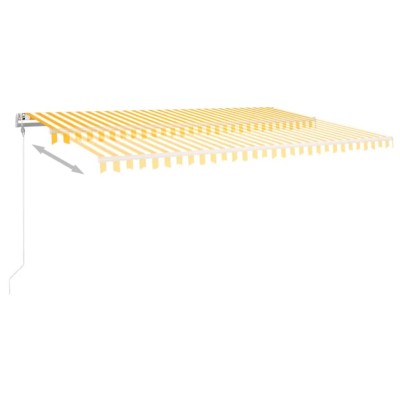 Toldo retráctil automático amarillo y blanco 500x300 cm