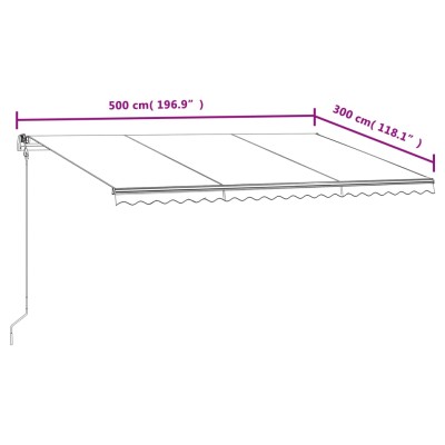 Toldo retráctil automático amarillo y blanco 500x300 cm