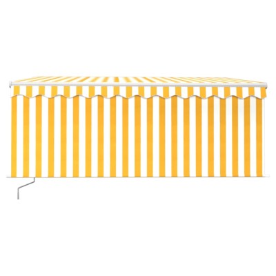 Toldo retráctil manual persiana y LED amarillo/blanco 3,5x2,5 m