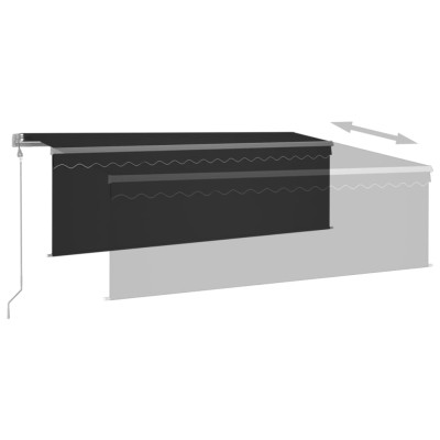 Toldo automático persiana LED y sensor viento antracita 4,5x3 m