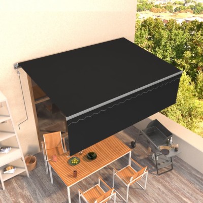 Toldo retráctil automático con persiana gris antracita 4,5x3 m