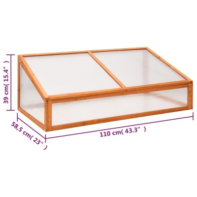 Invernadero madera de abeto naranja 110x58,5x39 cm