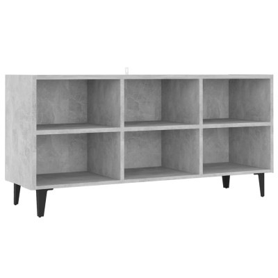 Mueble de TV con patas metal gris hormigón 103,5x30x50 cm