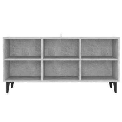 Mueble de TV con patas metal gris hormigón 103,5x30x50 cm