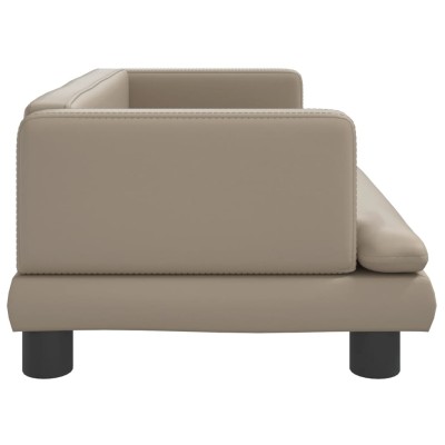 Cama para perros de cuero sintético color capuchino 80x45x30 cm