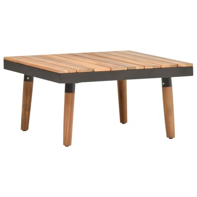 Set de muebles de jardín 4 piezas con cojines madera de acacia