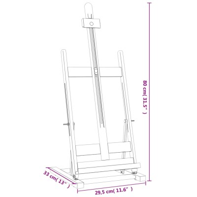 Caballete de sobremesa madera maciza pino 29,5x33x80 cm