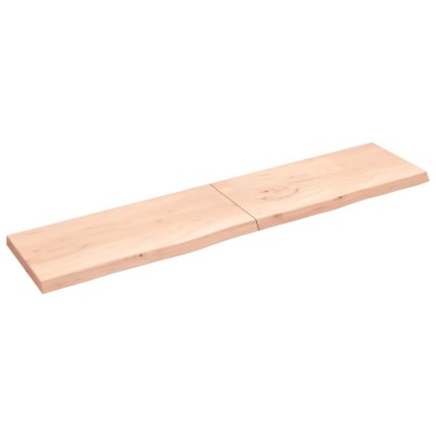 Tablero de mesa madera maciza roble sin tratar 220x50x(2-6) cm