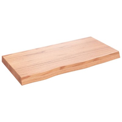 Tablero mesa madera roble tratada marrón claro 80x40x(2-6) cm