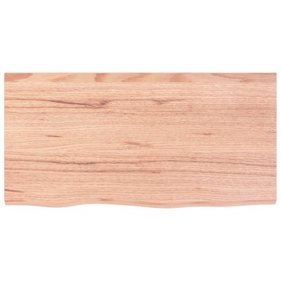 Tablero mesa madera roble tratada marrón claro 80x40x(2-6) cm