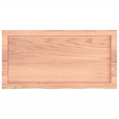 Tablero mesa madera roble tratada marrón claro 80x40x(2-6) cm