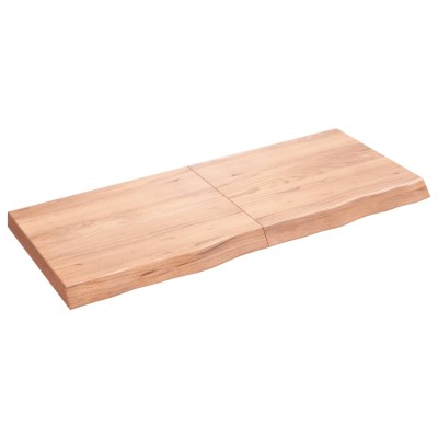 Tablero mesa madera roble tratada marrón claro 120x50x(2-6) cm