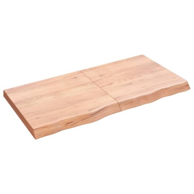 Tablero mesa madera roble tratada marrón claro 120x60x(2-6) cm