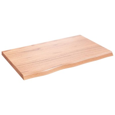 Tablero mesa madera roble tratada marrón claro 80x50x(2-4) cm