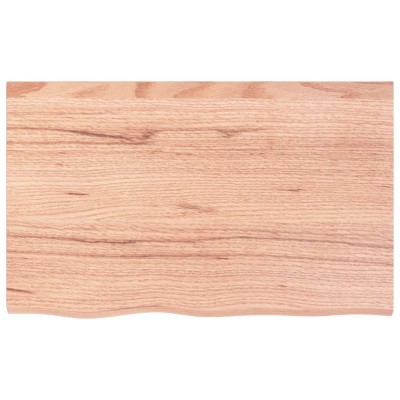 Tablero mesa madera roble tratada marrón claro 80x50x(2-4) cm