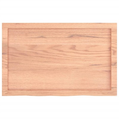 Tablero mesa madera roble tratada marrón claro 80x50x(2-4) cm