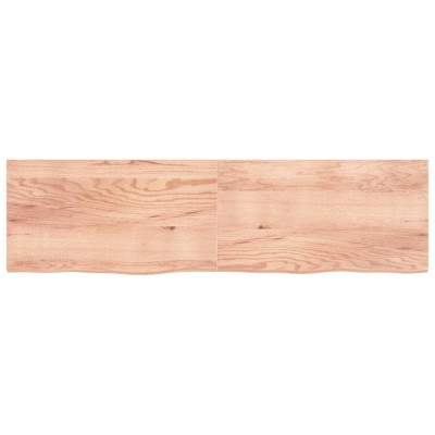 Tablero mesa madera roble tratada marrón claro 220x60x(2-4) cm