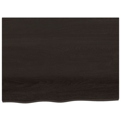 Tablero mesa madera roble tratada marrón oscuro 80x60x(2-6) cm