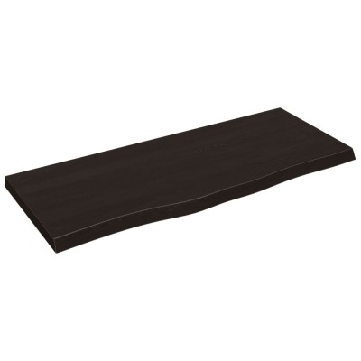 Tablero mesa madera roble tratada marrón oscuro 100x40x(2-4) cm