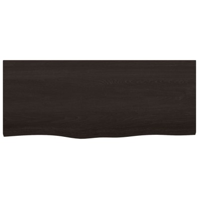 Tablero mesa madera roble tratada marrón oscuro 100x40x(2-4) cm